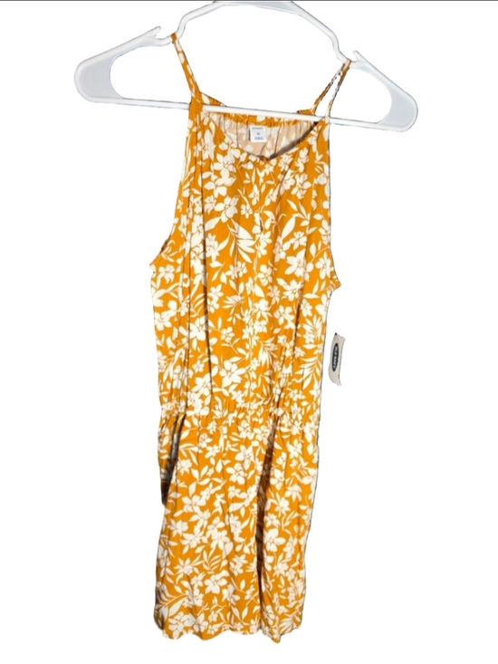 Old Navy Pants - Women's Old Navy Orange White Floral Romper XS cottagecore Hawaiian beach y2k